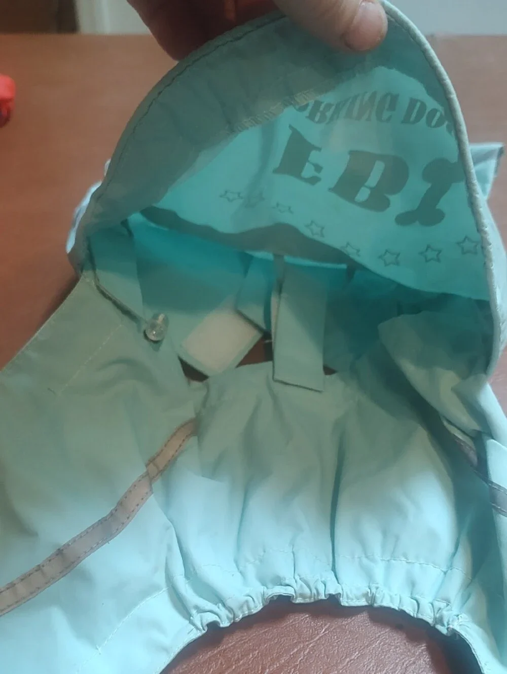 FBI Working Dog USA Light Blue Kids Dog Raincoat 18 Long X 9  New No Tag Small
